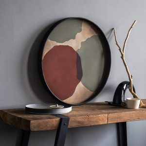 雨落古箋酒紅玻璃托盤