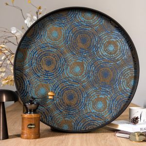 漣漪蕩漾蔚藍漂流木托盤