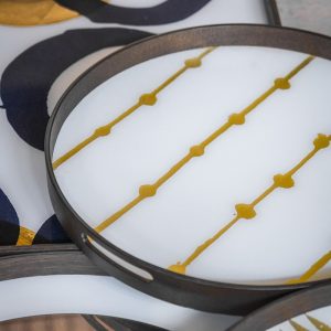 光起黎明波光玻璃托盤