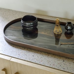 Bronze Organic  玻璃橢圓托盤