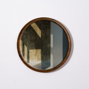 煙燻橡木圓鏡