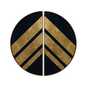 低奢流金半月形金屬托盤