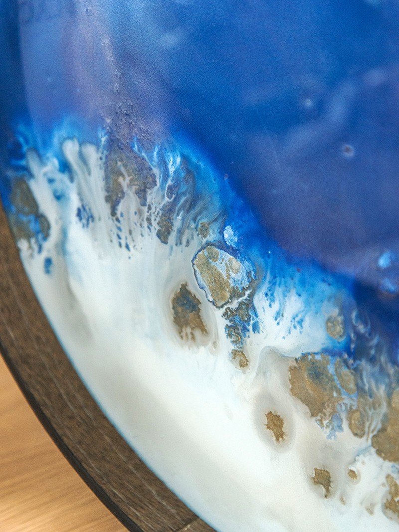 流動薄霧天青玻璃托盤