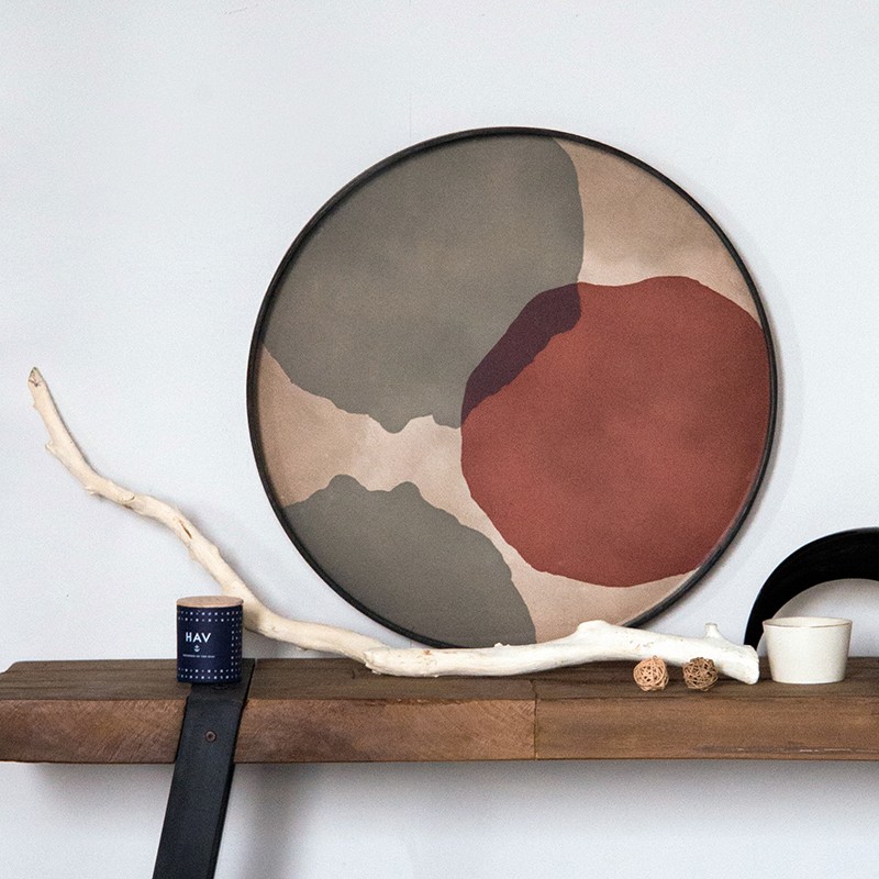 雨落古箋酒紅玻璃托盤