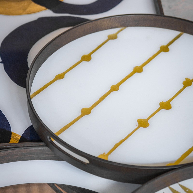 光起黎明波光玻璃托盤