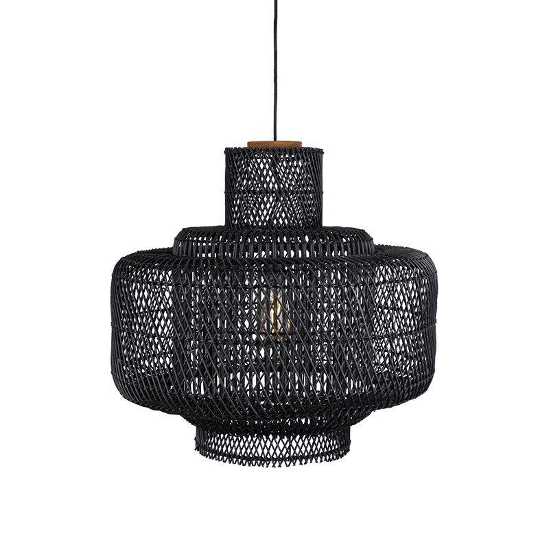 Elements 籐編吊燈燈罩-黑色(電線另配)