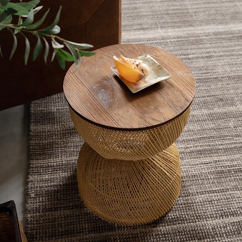 Wave 手工編織藤邊几