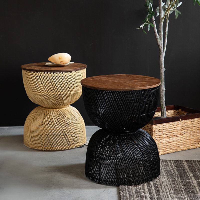 Wave 手工編織藤邊几