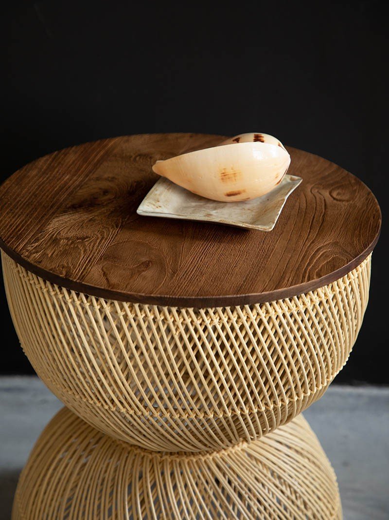 Wave 手工編織藤邊几