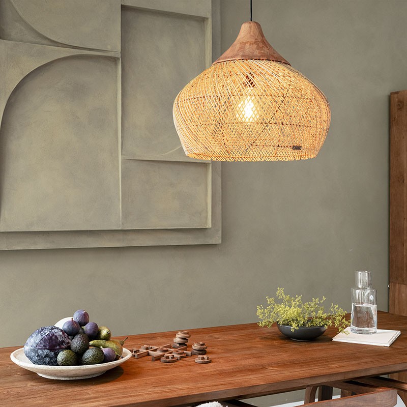 Harp 籐編吊燈燈罩-原色(電線另配)