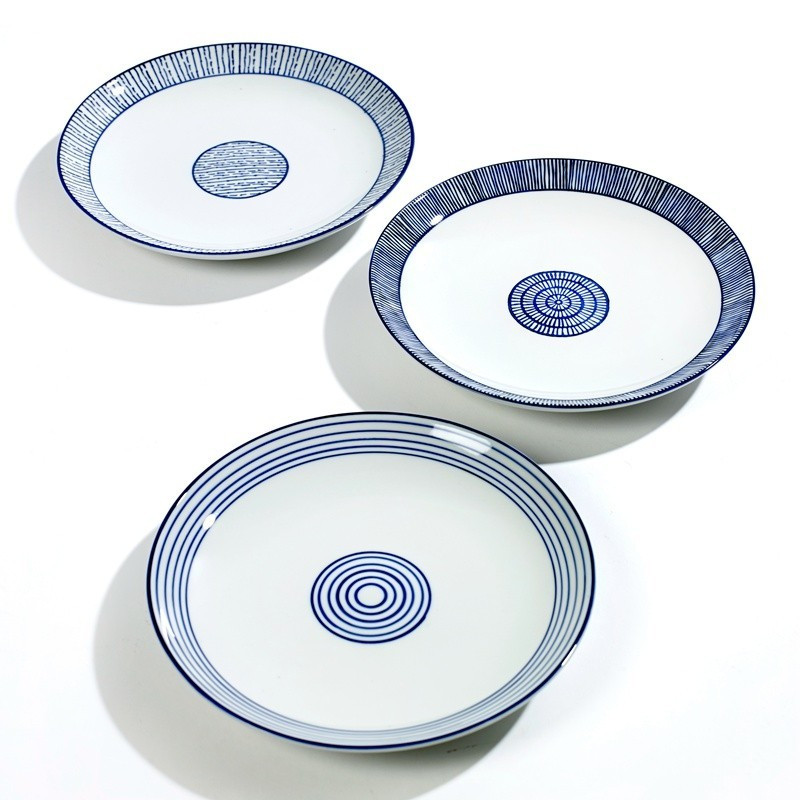 Feeling手繪藍白釉彩點心盤