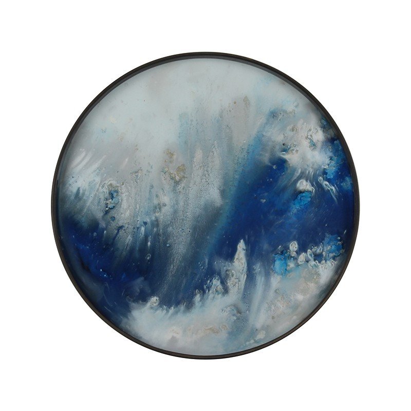 流動薄霧天青玻璃托盤