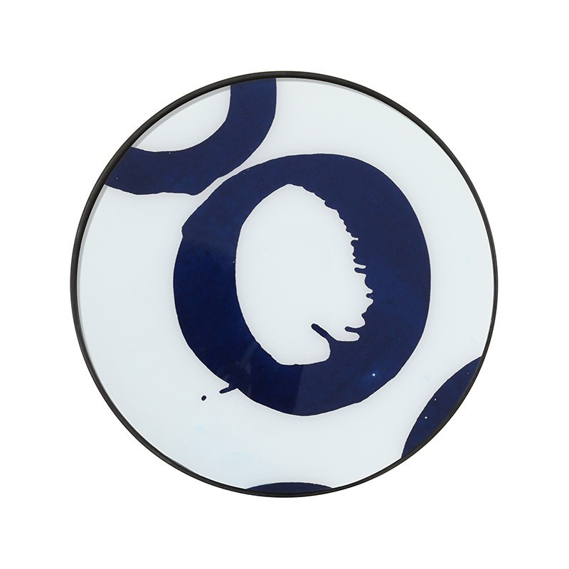 抽象光暈蔚藍玻璃托盤