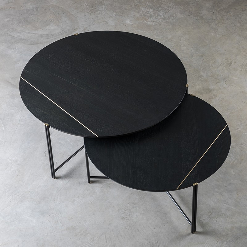 Trio 黑檀色橡木子母咖啡桌