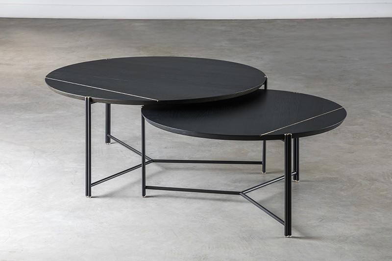 Trio 黑檀色橡木子母咖啡桌