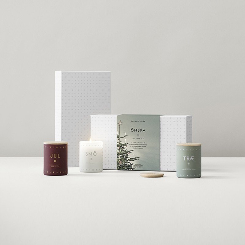 ÖNSKA 耶誕星願 迷你香氛蠟燭組