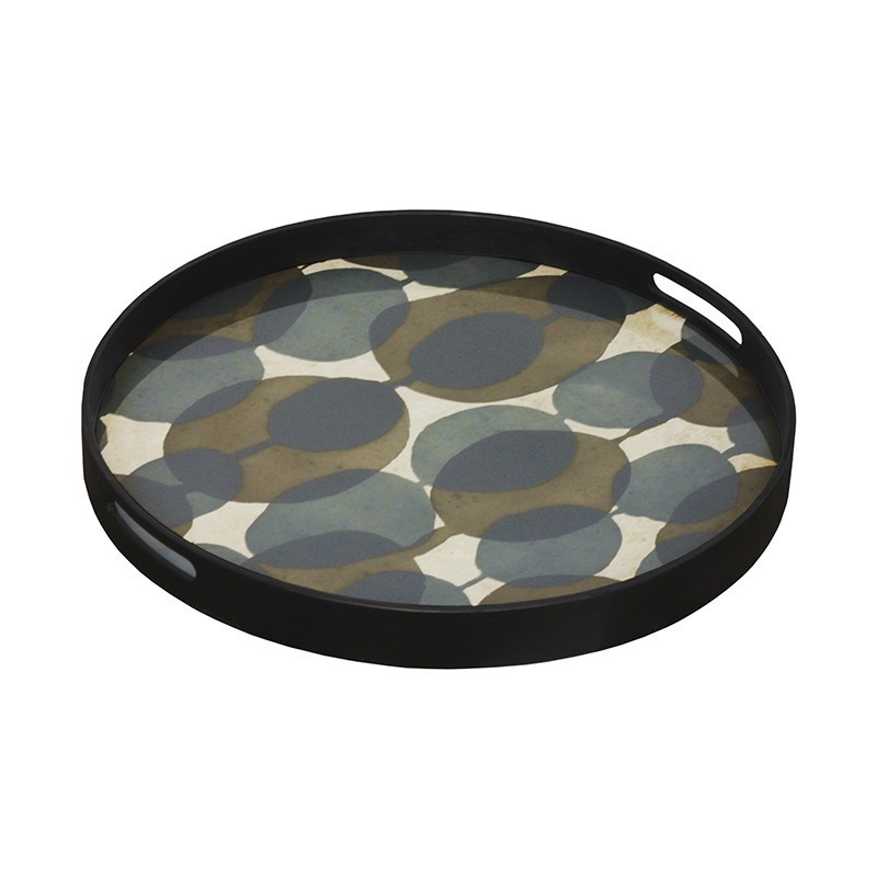 雨落古箋莽綠玻璃托盤