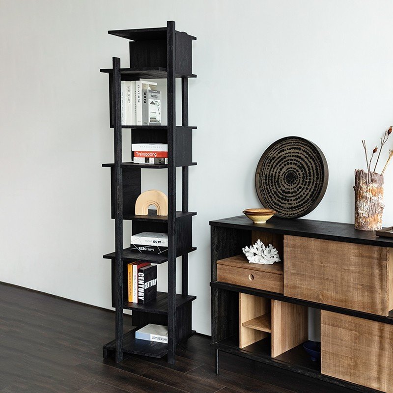 Abstract 黑色柚木層架